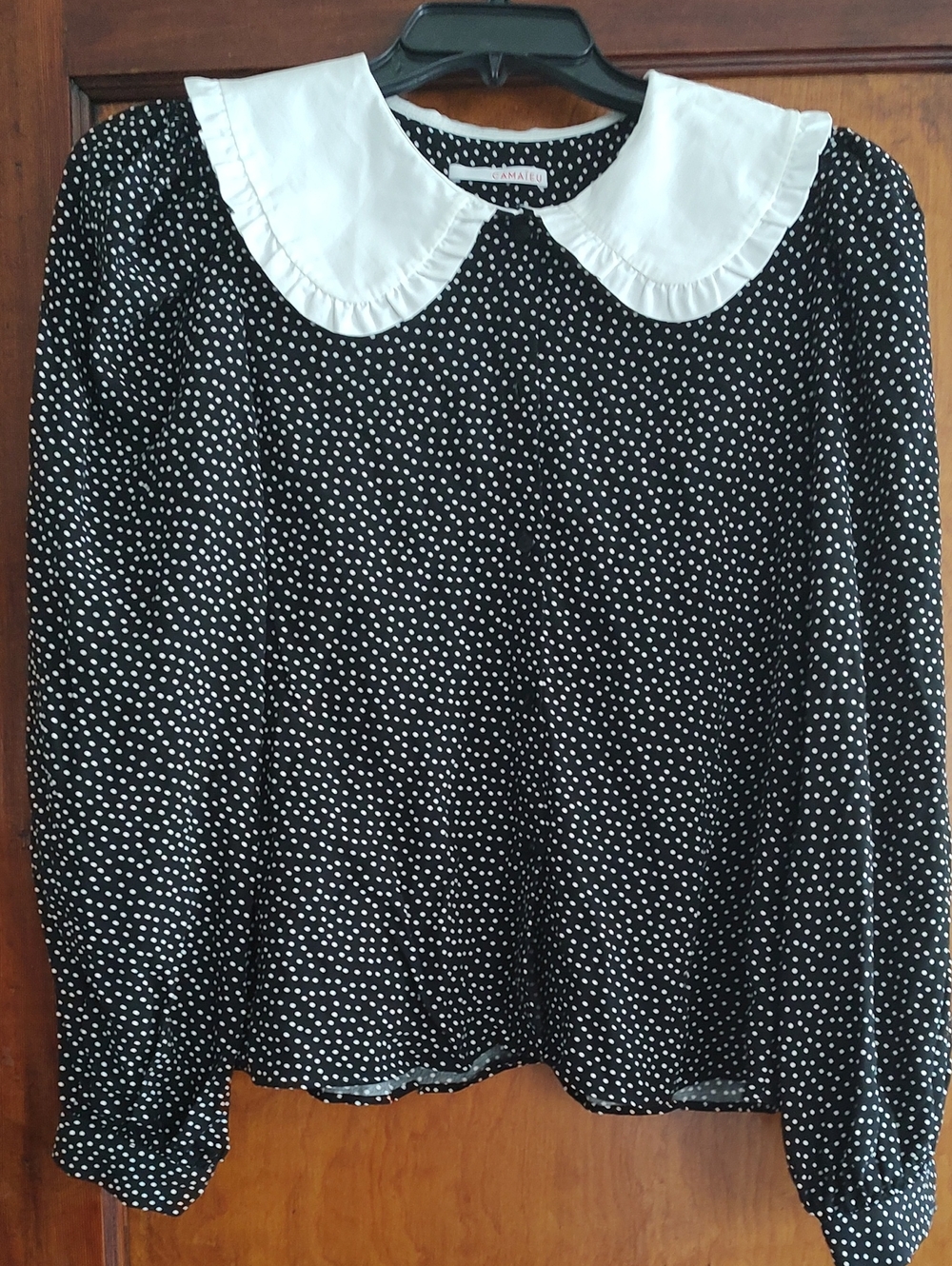 Camaïeu Black and White Polka Dot Blouse